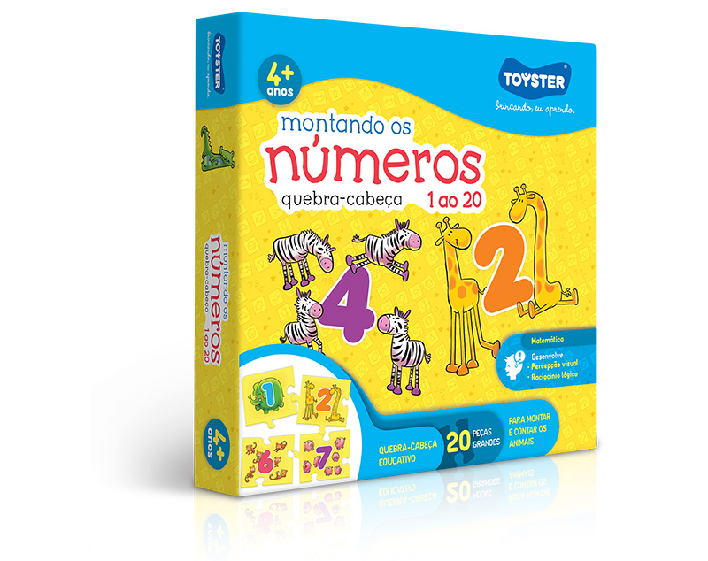 Jogo Educativo Montando Os Numeros em Madeira + 4 Anos no