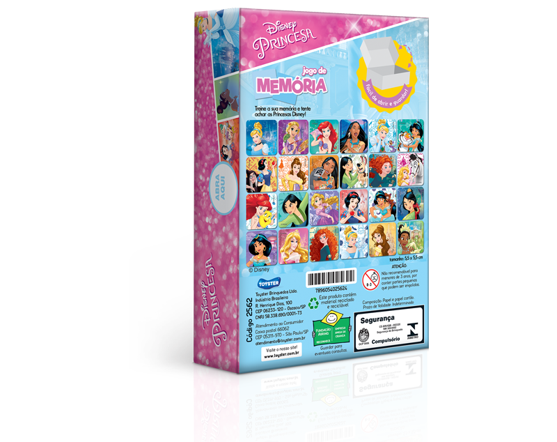 Jogo Toyster Super Kit Princesa Disney Dominó, Jogo De Memória E