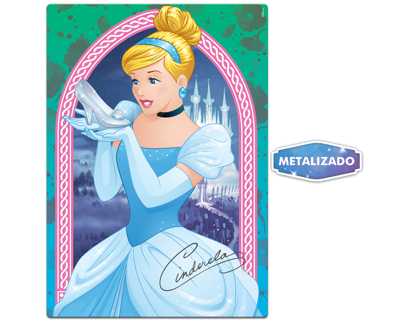 Quebra-Cabeça - Metalizado - 200 Peças - Disney - Princesa - Bela - Toyster