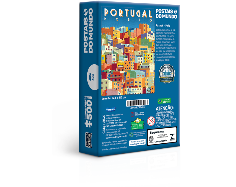 Quebra Cabeça Portugal Grande 1000 pçs 54x74 cm Puzzle Jogo