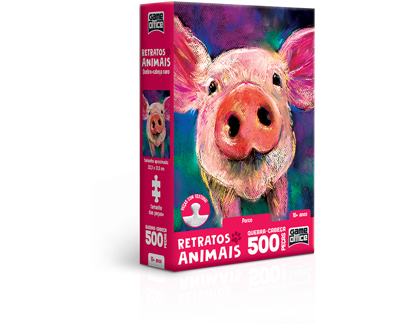 Retratos Animais: Porco - Quebra-cabeça Nano - 500 peças - Toyster  Brinquedos