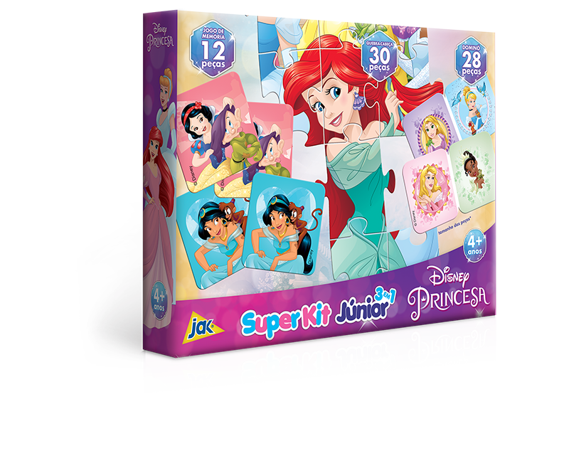 Kit 3 Jogos Princesas Disney Dominó QuebraCabeça e Bingo Toyster